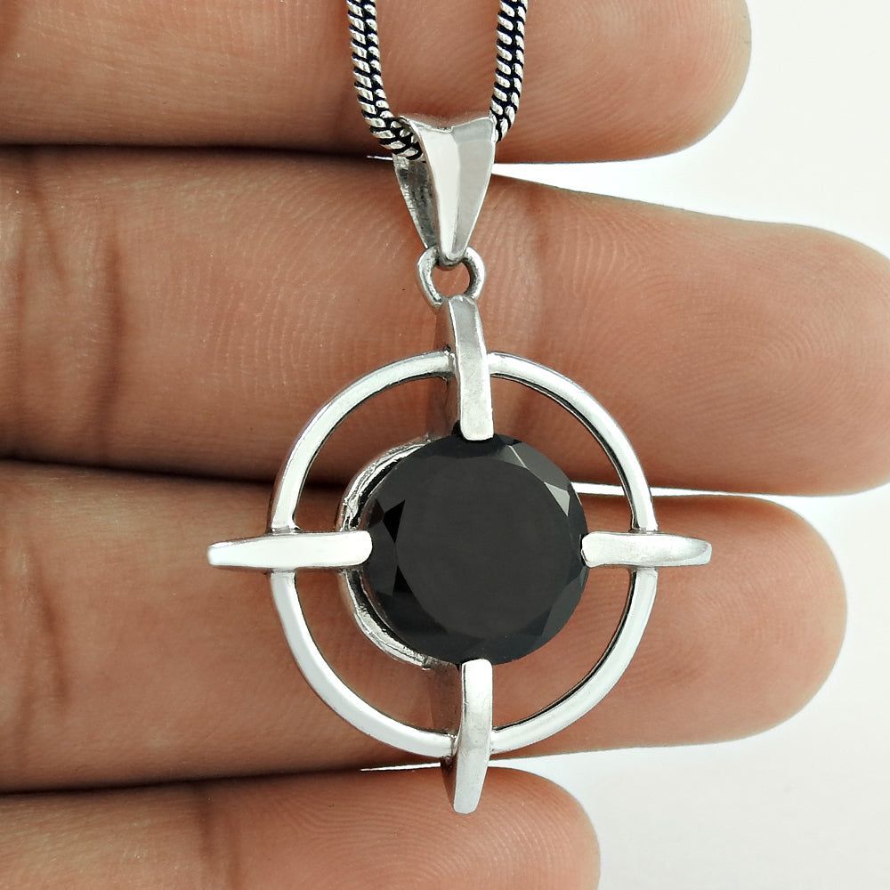 925 Sterling Silver Jewelry Wholesaler Black Onyx Gemstone Silver Jewelry Bohemian Pendant