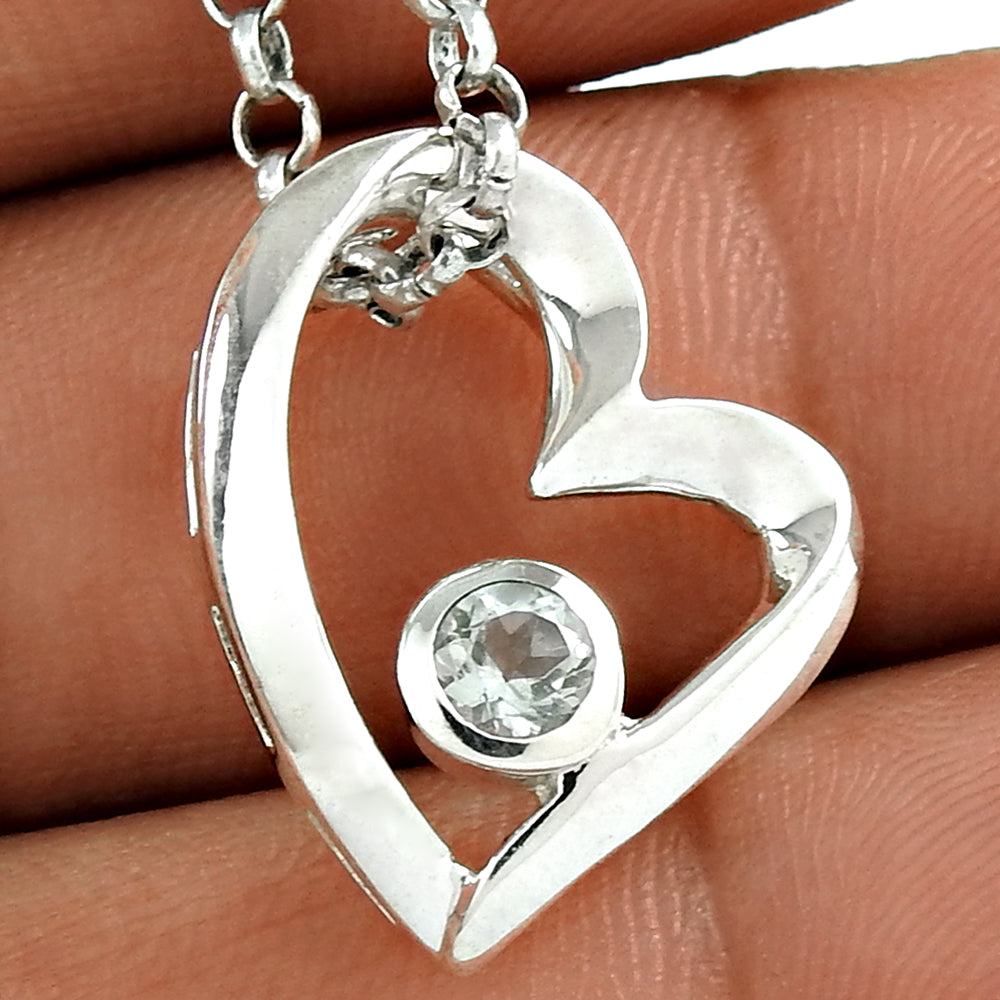 Pleasant 925 Sterling Silver Garnet Gemstone Heart Pendant