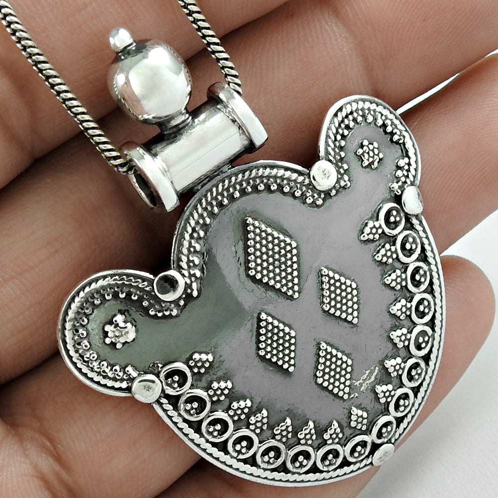 101 925 Sterling Oxidized Silver Statement Pendant Handmade Jewelry