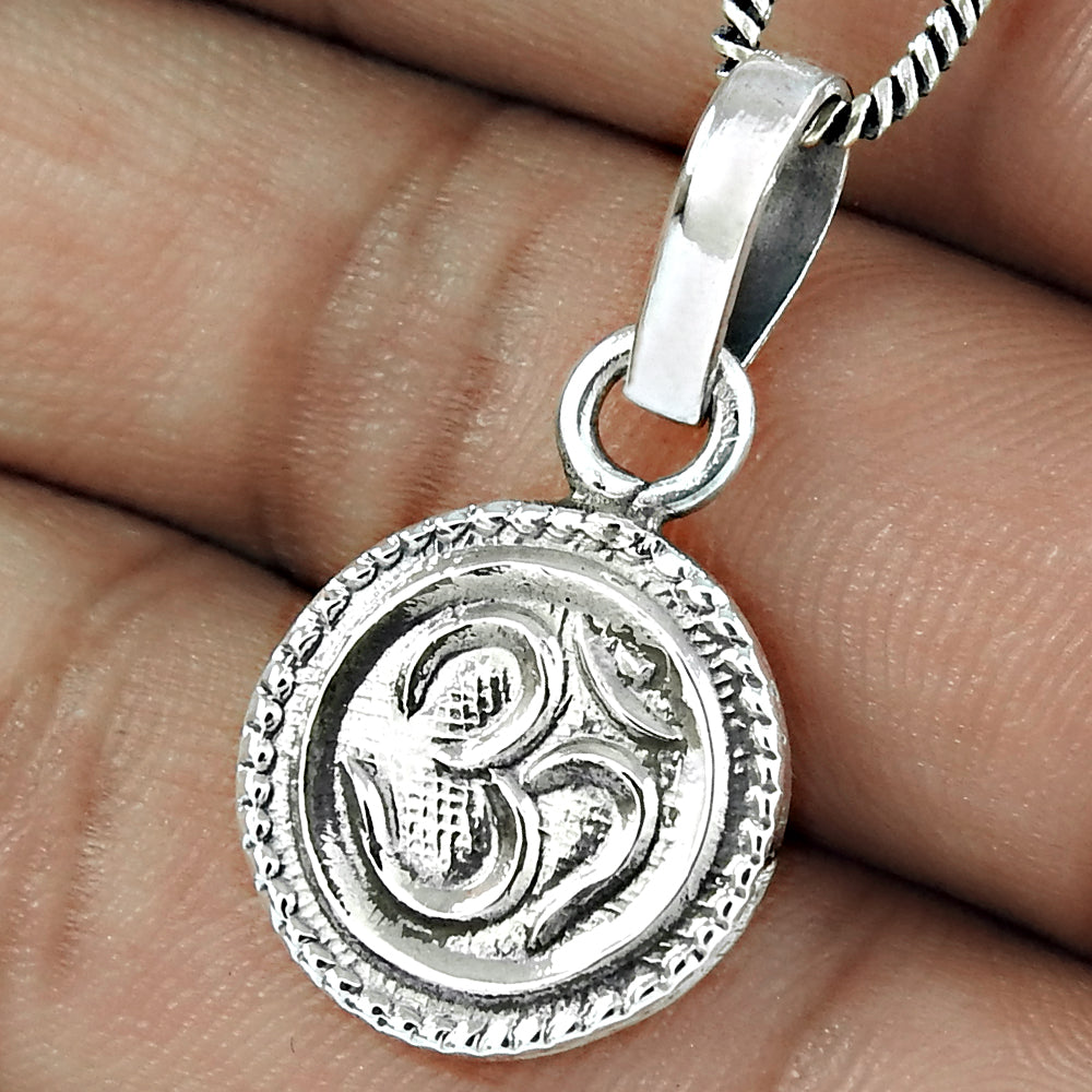 101 925 Sterling Silver Om Pendant Indian Jewelry