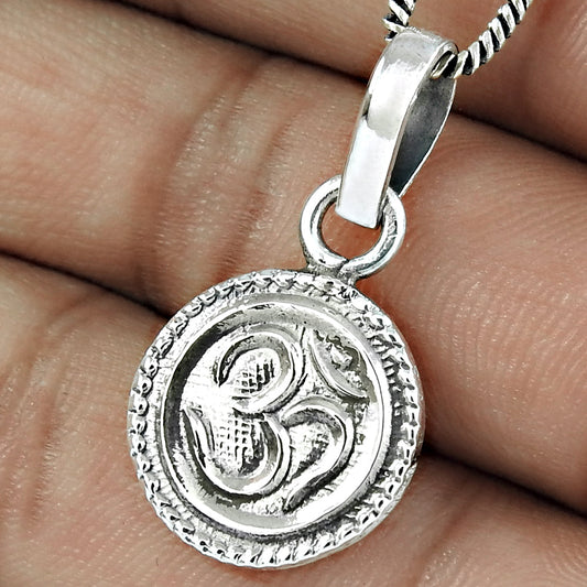 101 925 Sterling Silver Om Pendant Indian Jewelry