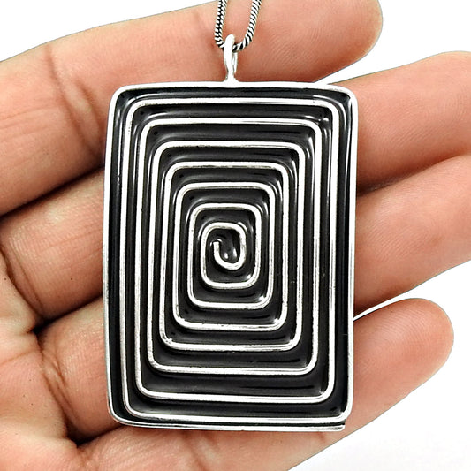 101 Vintage 925 Sterling Silver Modernist Spiral Pendant