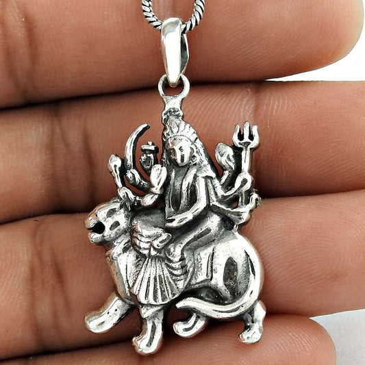 Maa Sherawali 925 Sterling Silver Pendant