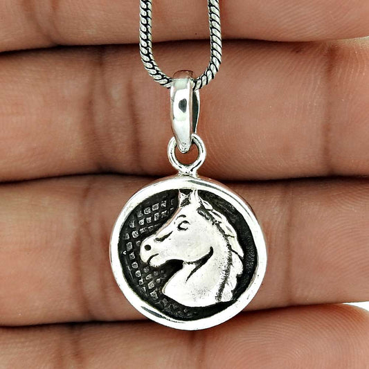 Great Collection 925 Sterling Silver Horse Pendant