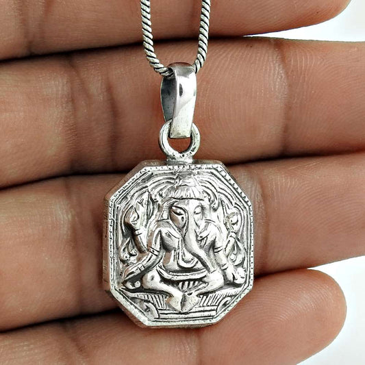 Big Grand Love 925 Sterling Silver Ganesh Pendant