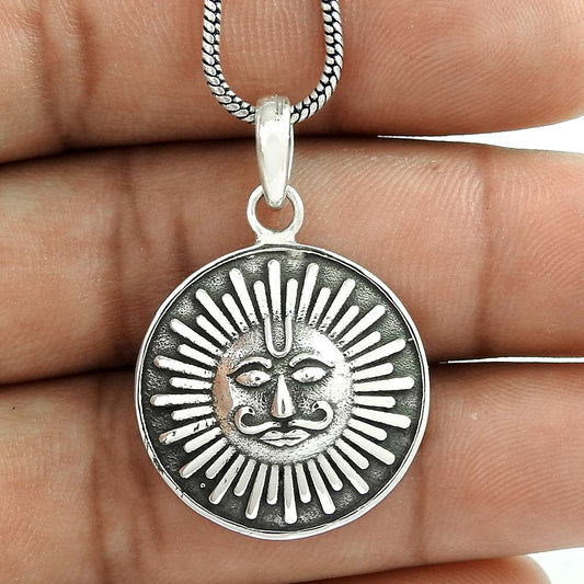 Chunky Sterling Silver Jewellery Sun Pendant Großhändler