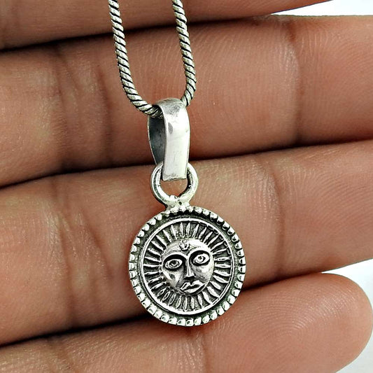 Big Delicate 925 Sterling Silver Sun Pendant Handmade Jewellery Hersteller