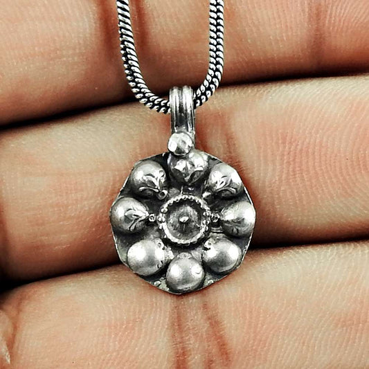 Oxidised 925 Sterling Silver Jewellery Ethnic Handmade Pendant