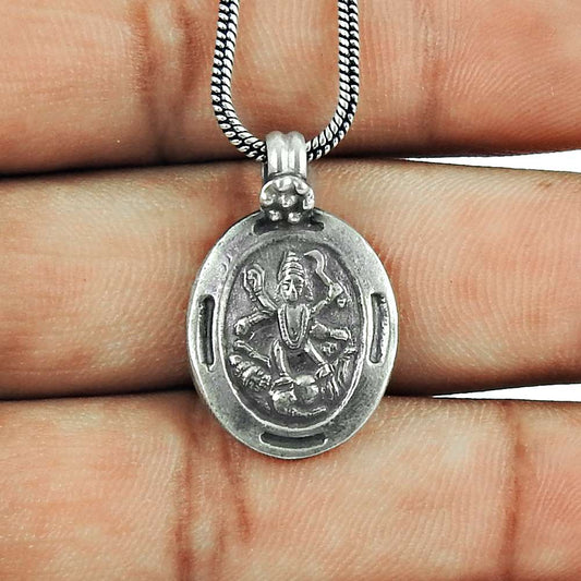 925 Sterling Silver Oxidised Jewellery Rare Handmade Maa Kali Pendant