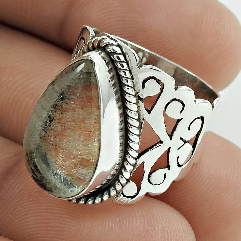 Mothers Day Gift Lodolite Gemstone Cocktail Ring Size 7 925 Sterling Silver L1