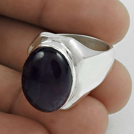 Mothers Day Gift Natural Amethyst Cocktail Ring Size 8 925 Sterling Silver E2
