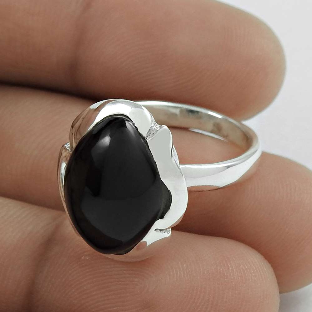 Mothers Day Gift Natural Onyx Gemstone Ring Size 7 925 Sterling Silver Jewelry E2