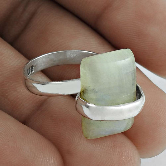 Mothers Day Gift Rainbow Moonstone Statement Ring Size 8 925 Sterling Silver J3