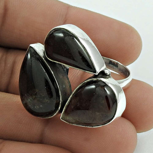 Mothers Day Gift 925 Silver Natural Eudialyte Gemstone Statement Ring Size 8 L8