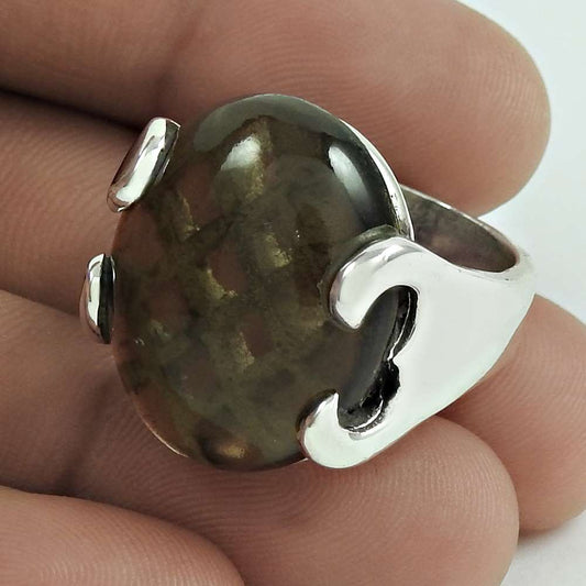 Mothers Day Gift Smoky Quartz Gemstone Solitaire Ring Size 8 925 Silver H9