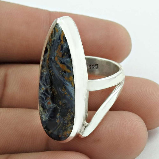 Mothers Day Gift Natural Jasper Gemstone 925 Sterling Silver Ring Size 8 B6