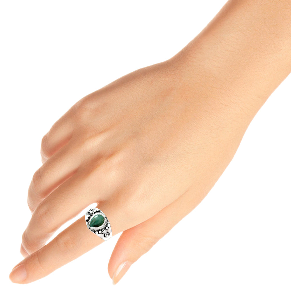 101 Gift For Her Natural Turquoise Statement Ring 925 Sterling Silver I42