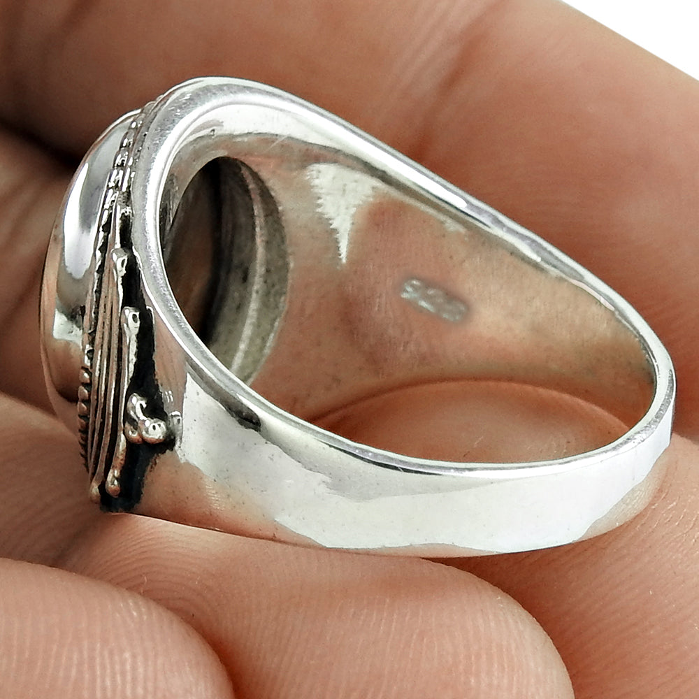 101 Natural labradorite gemstone 925 silver solitaire boho ring for girls p8