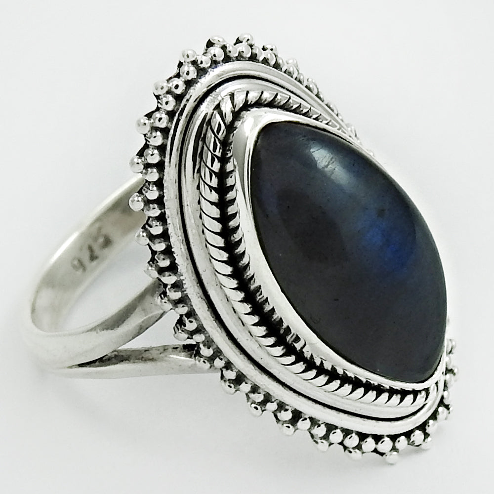 101 Labradorite Stone Statement Vintage Bezel New Cocktail Ring Sterling Silver