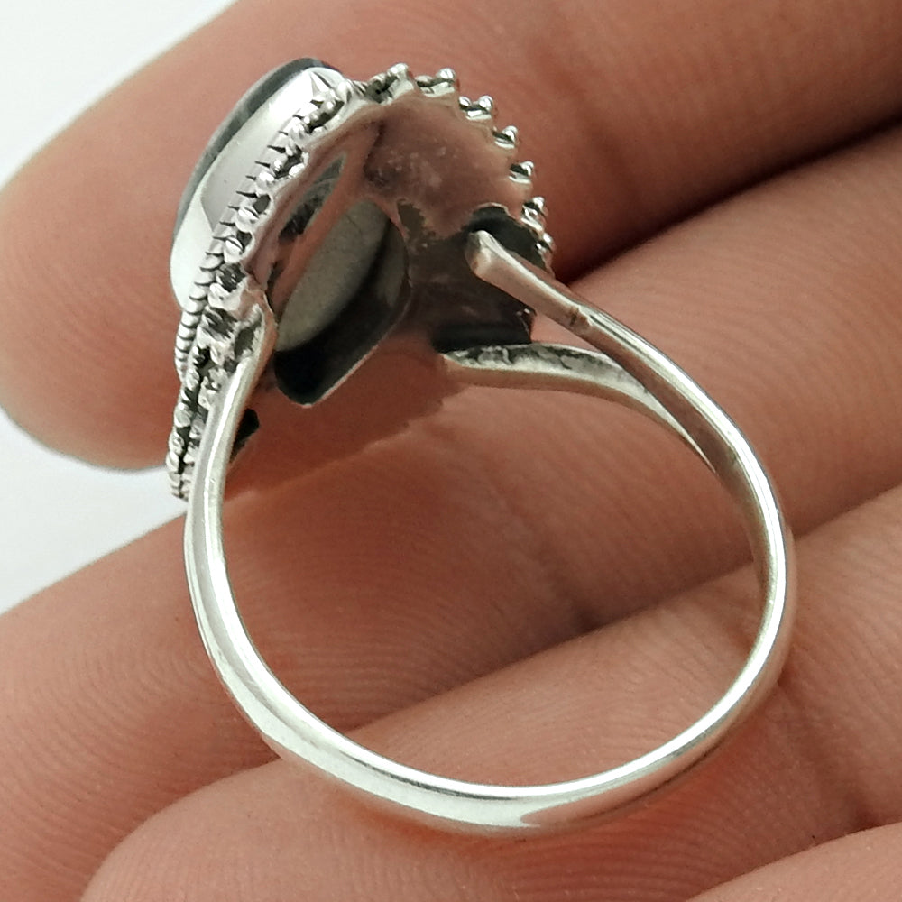 101 Labradorite Stone Statement Vintage Bezel New Cocktail Ring Sterling Silver