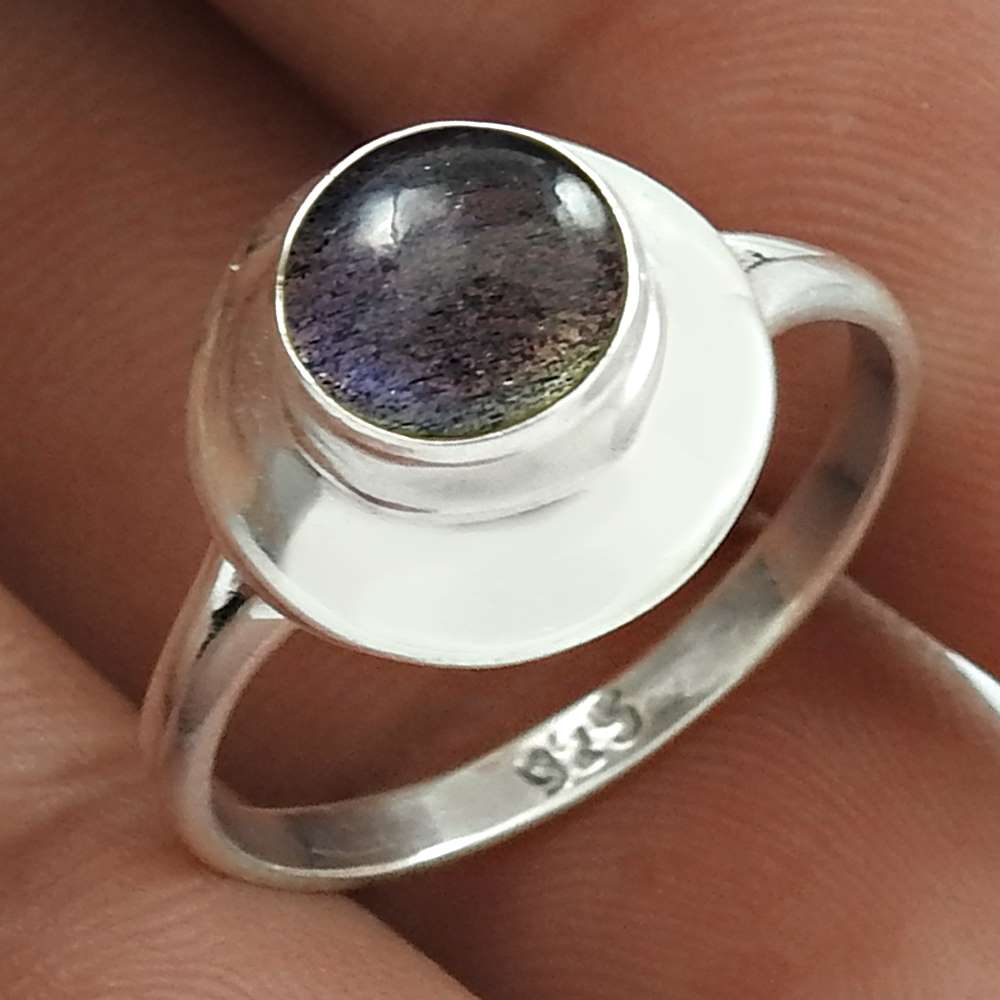 101 Natural labradorite gemstone ring 925 silver wholesale jewelry x4