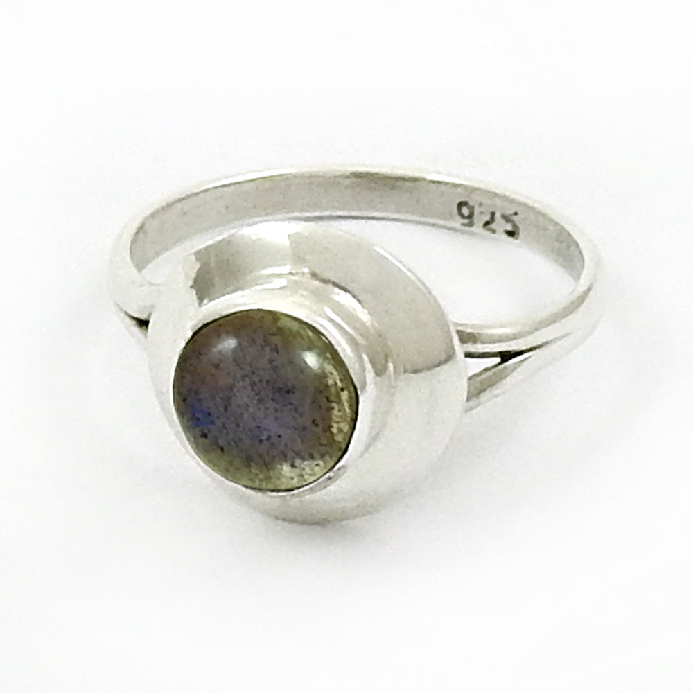 Natural labradorite gemstone ring 925 silver wholesale jewelry x4