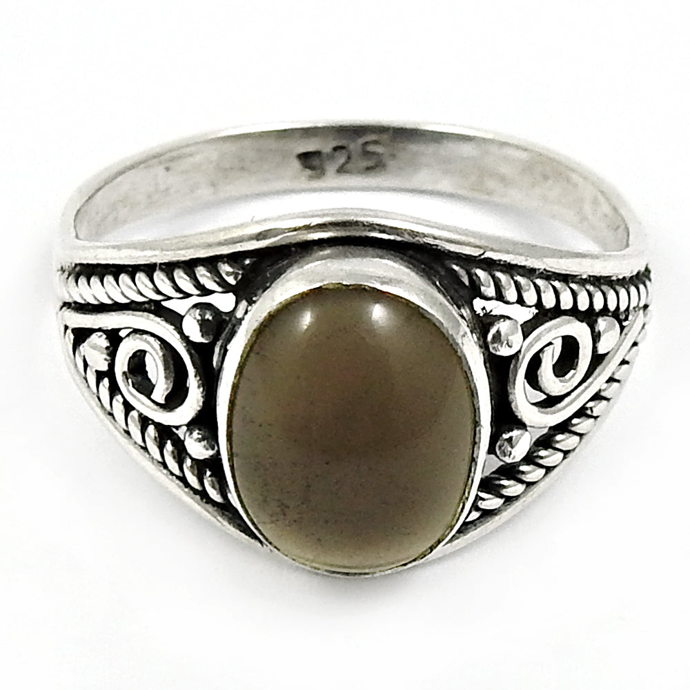 101 Natural smoky quartz gemstone 925 silver cocktail ring for girls x12