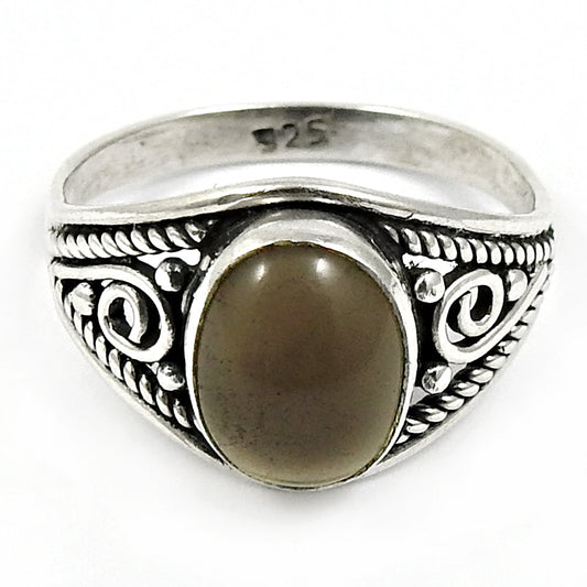 101 Natural smoky quartz gemstone 925 silver cocktail ring for girls x12