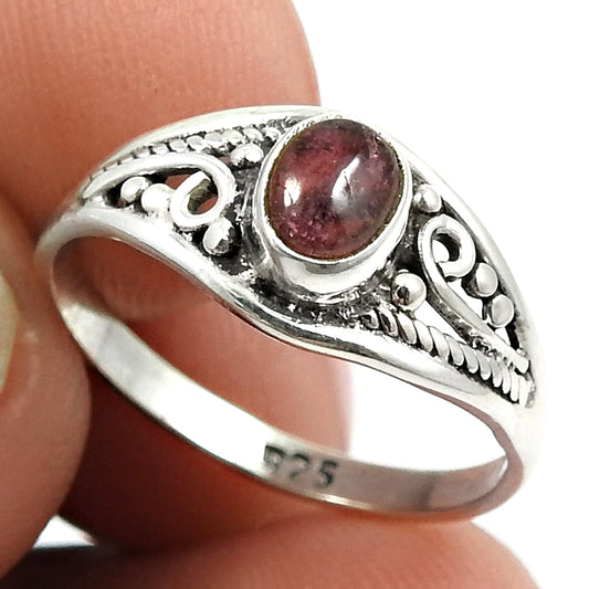 101 Natural Pink Tourmaline 925 Silver Statement Ethnic Ring For Women F99