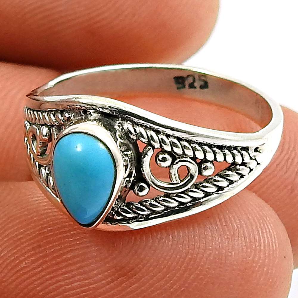 Rainbow Moonstone Gemstone Ring 925 Sterling Silver Tribal Jewelry R59