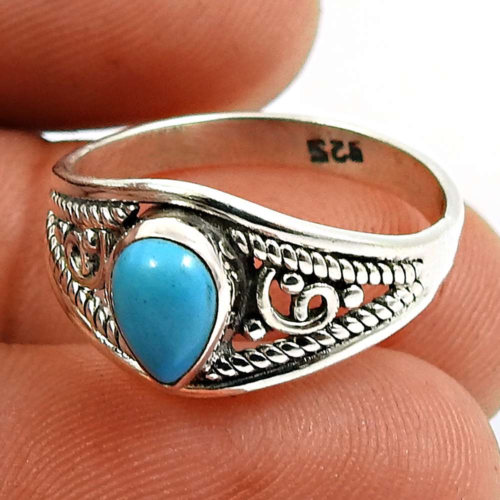 Rainbow Moonstone Gemstone Ring 925 Sterling Silver Tribal Jewelry R59