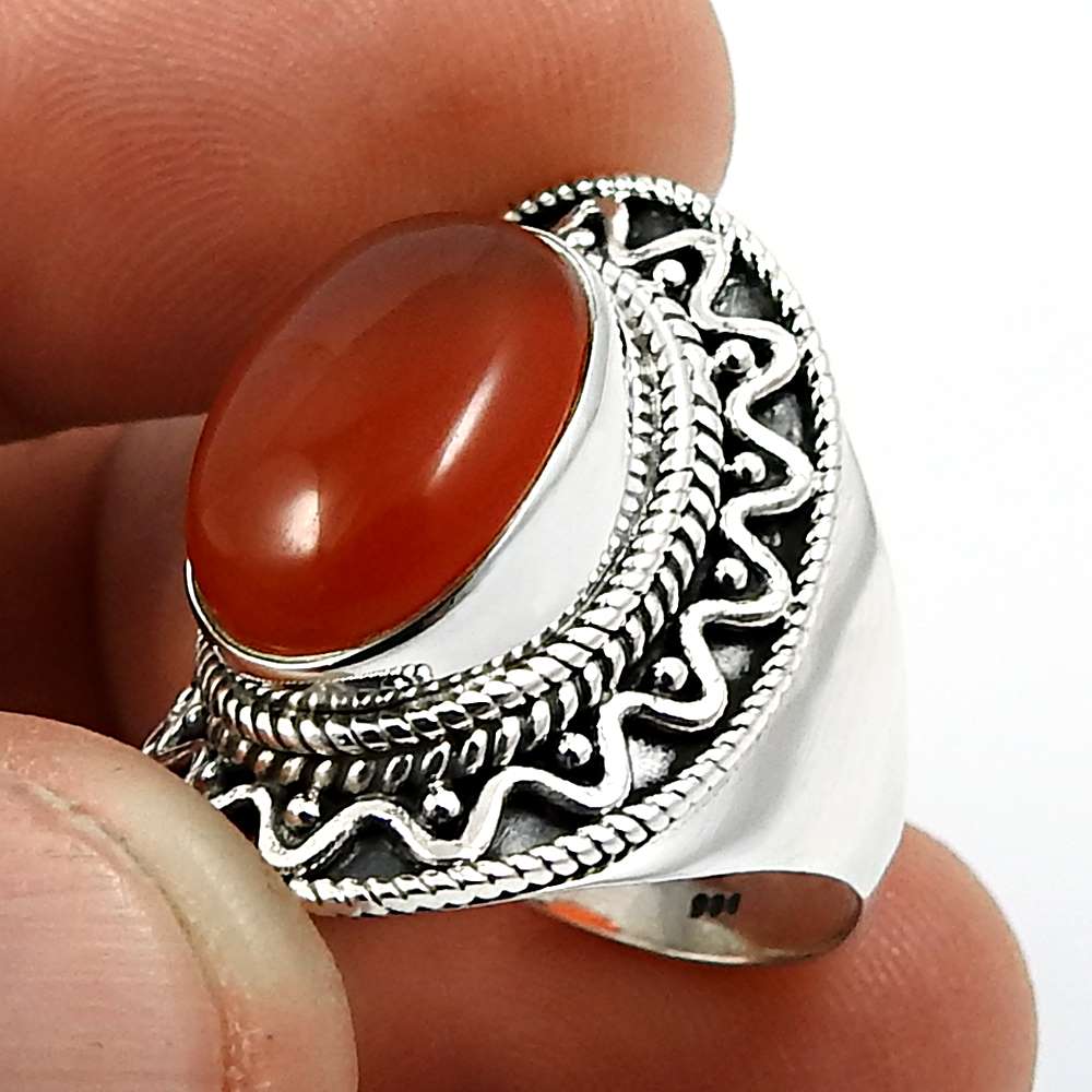Oval Shape Larimar Gemstone HANDMADE Jewelry 925 Sterling Silver Ring Size 8 W24
