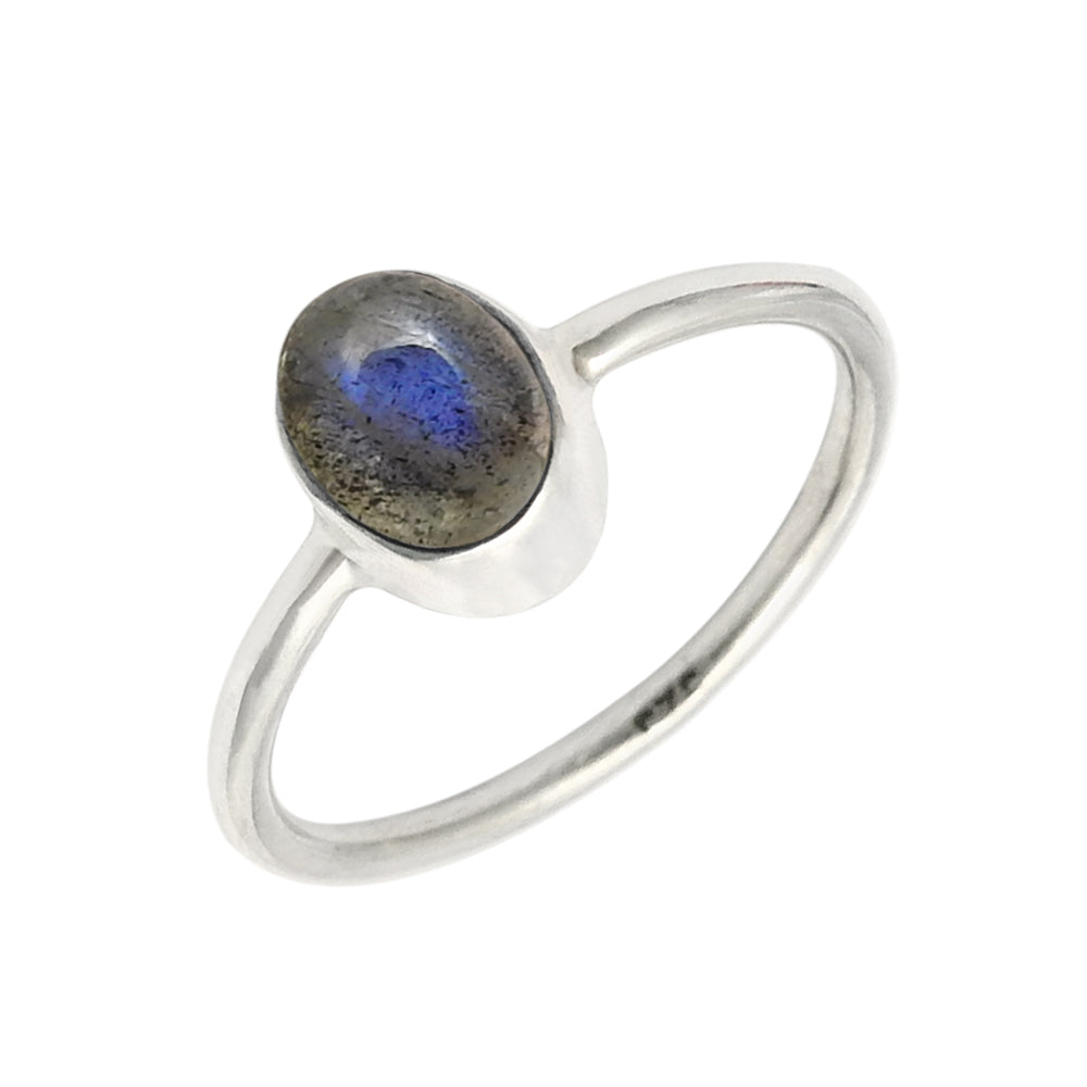 101 Natural Labradorite Cocktail Vintage Ring 925 Silver For Girls A2