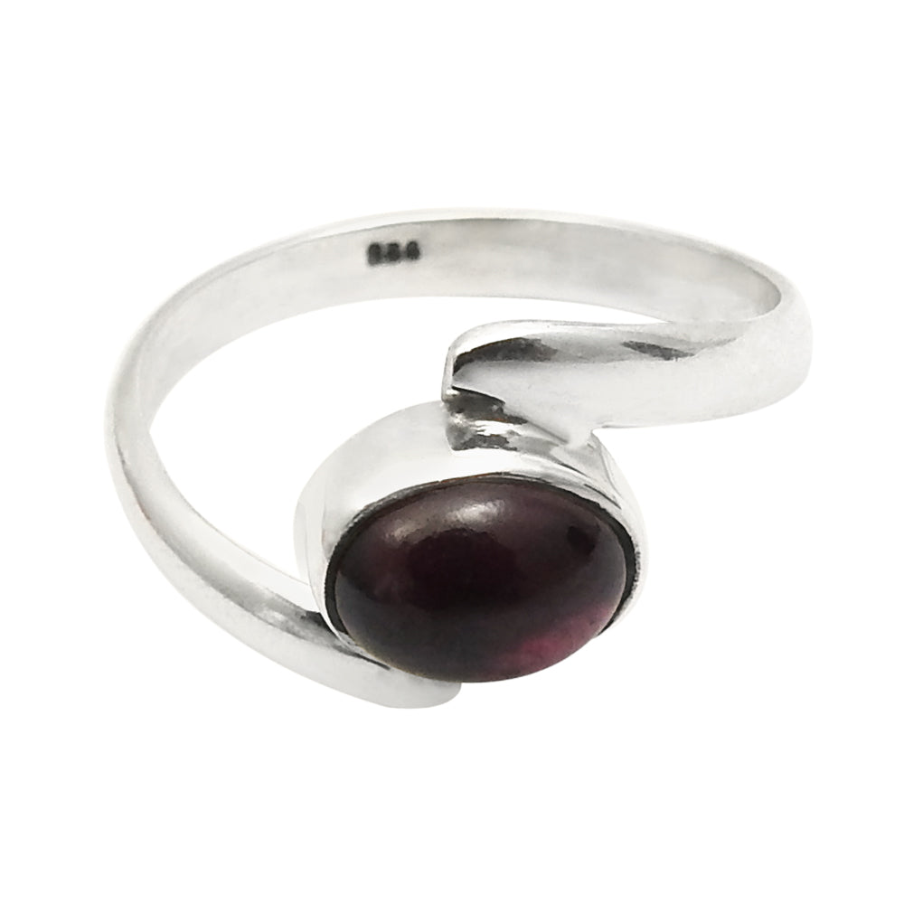 101 Natural Garnet Gemstone Solitaire Boho Ring 925 Silver For Girls Z26