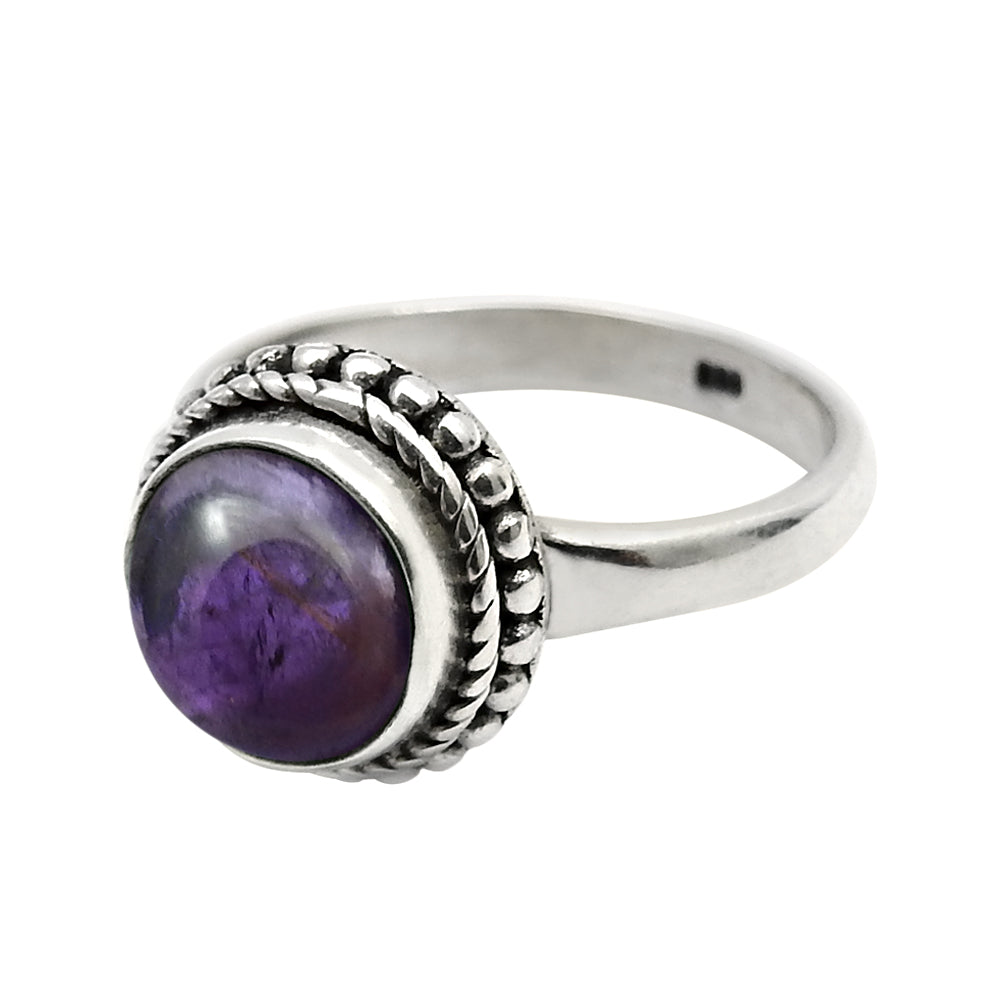 101 Natural Amethyst Gemstone Chunky Ring 925 Sterling Silver Handmade F14