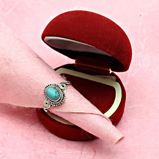 101 Natural Gemstone Cocktail Turquoise Ring 925 Sterling Silver Jewelry W18