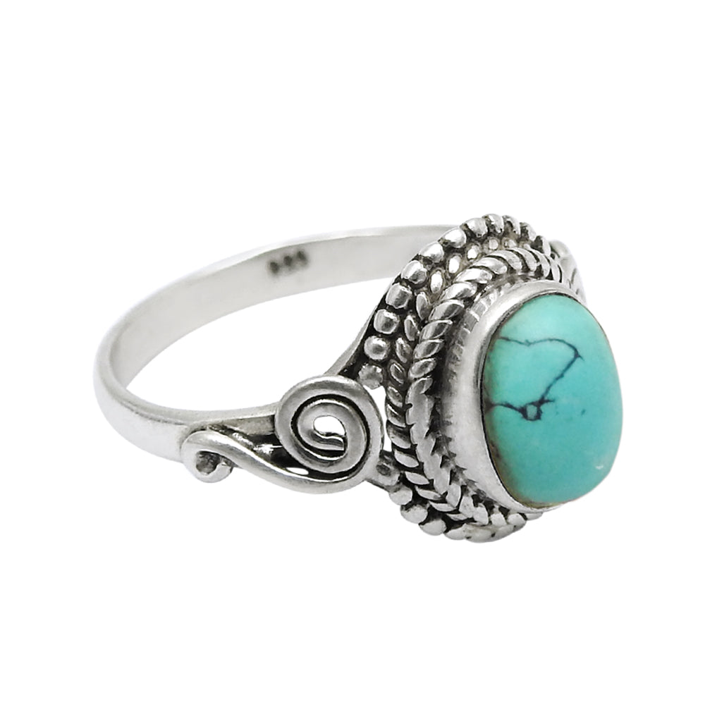 101 Natural Gemstone Cocktail Turquoise Ring 925 Sterling Silver Jewelry W18