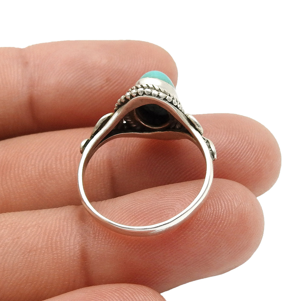 101 Natural Gemstone Cocktail Turquoise Ring 925 Sterling Silver Jewelry W18