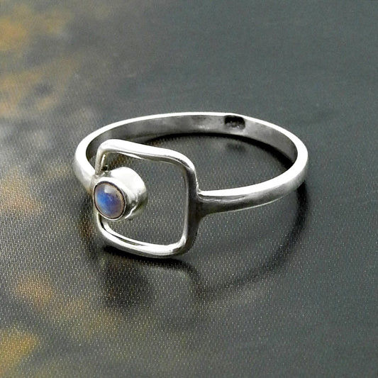 Labradorite Stone 925 Silver Cocktail Third Eye Chakra Boho Ring Jewelry