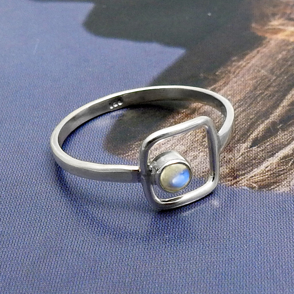 Labradorite Stone 925 Silver Cocktail Third Eye Chakra Boho Ring Jewelry