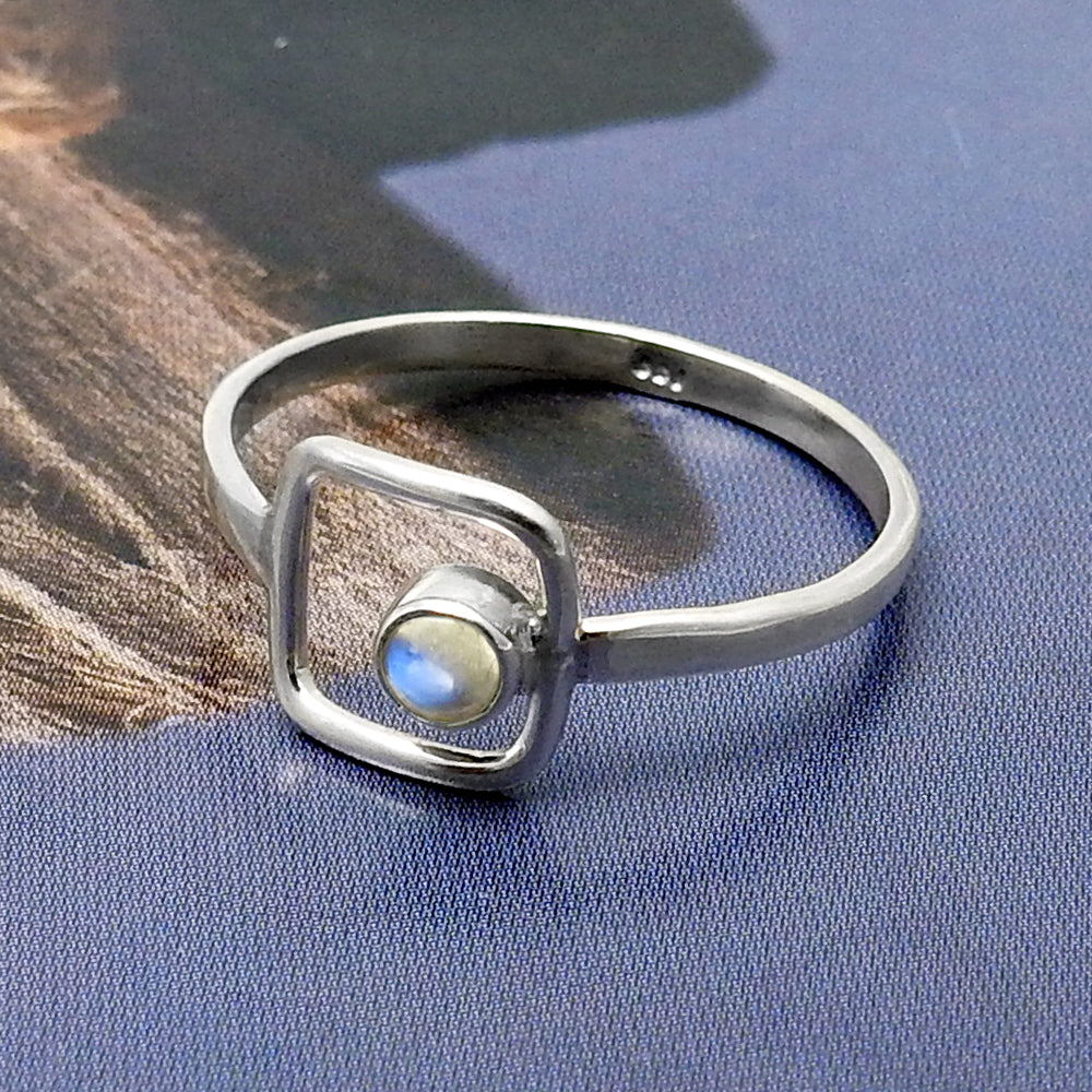 Labradorite Stone 925 Silver Cocktail Third Eye Chakra Boho Ring Jewelry