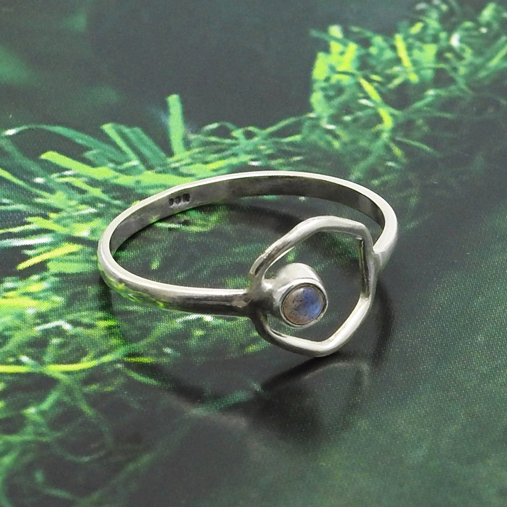 Sterling Silver Labradorite Gemstone Friendship Day Cocktail Statement Ring