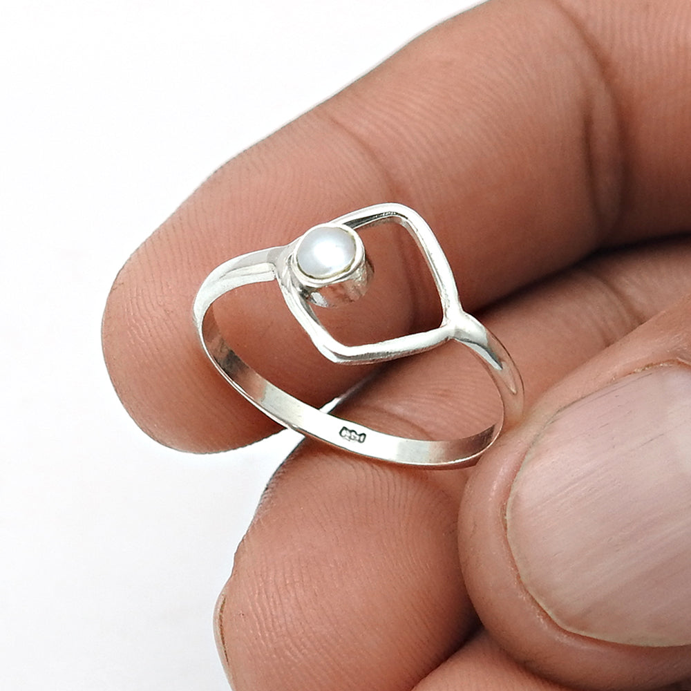 Pearl Ring 925 Sterling Silver Handmade Indian Jewelry M2