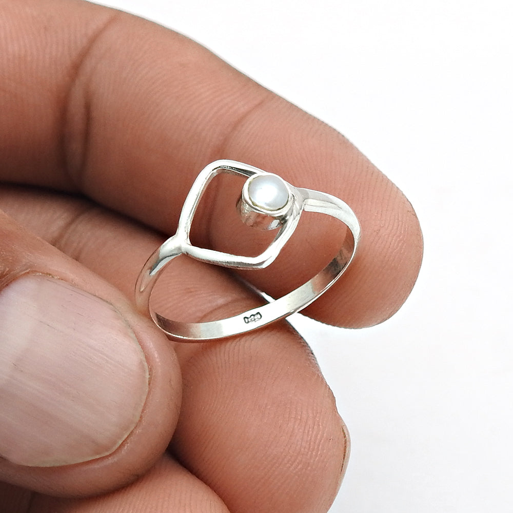 Pearl Ring 925 Sterling Silver Handmade Indian Jewelry M2