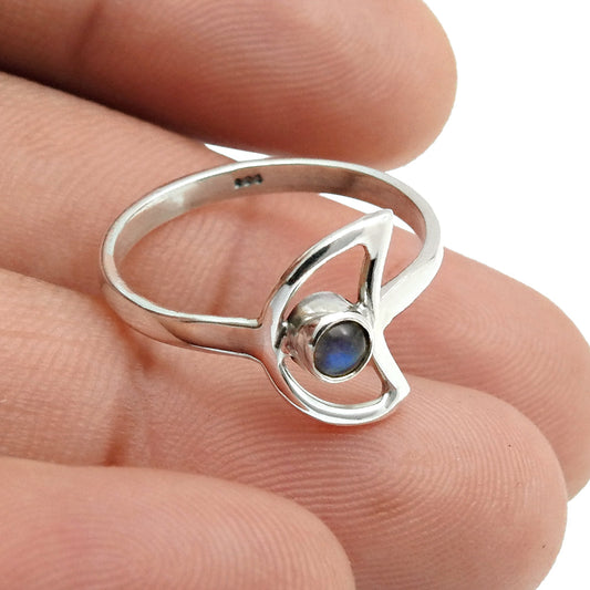 Labradorite Stone 925 Silver Statement Moon Cocktail Wedding Ring Jewelry