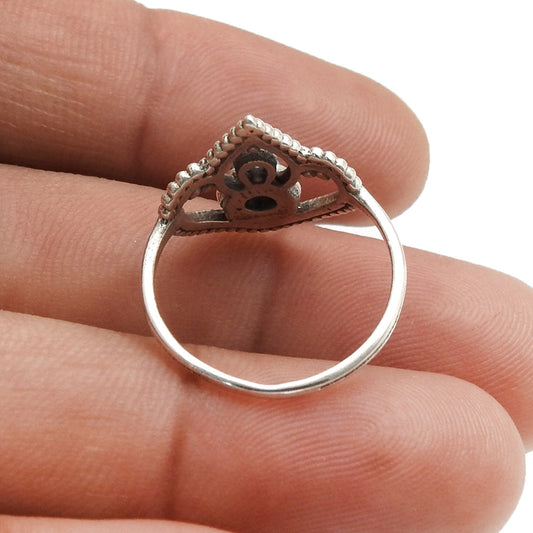 101 Rainbow moonstone gemstone bezel crown daughter band new ring solid silver us 9