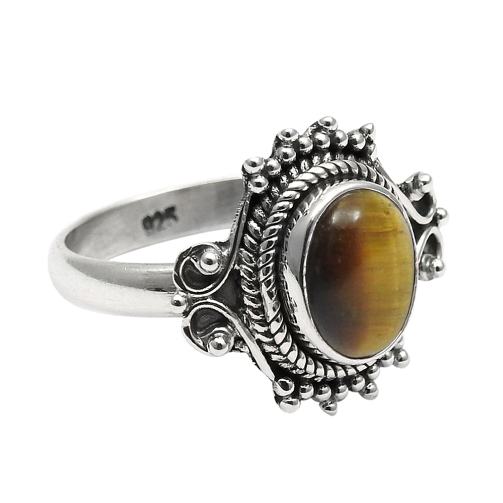 101 Tiger eye stone sterling silver engagement statement wife wedding ring
