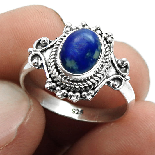 Sterling Silver Lapis Lazuli Gemstone Cocktail Birthday Sisters Gift Ring