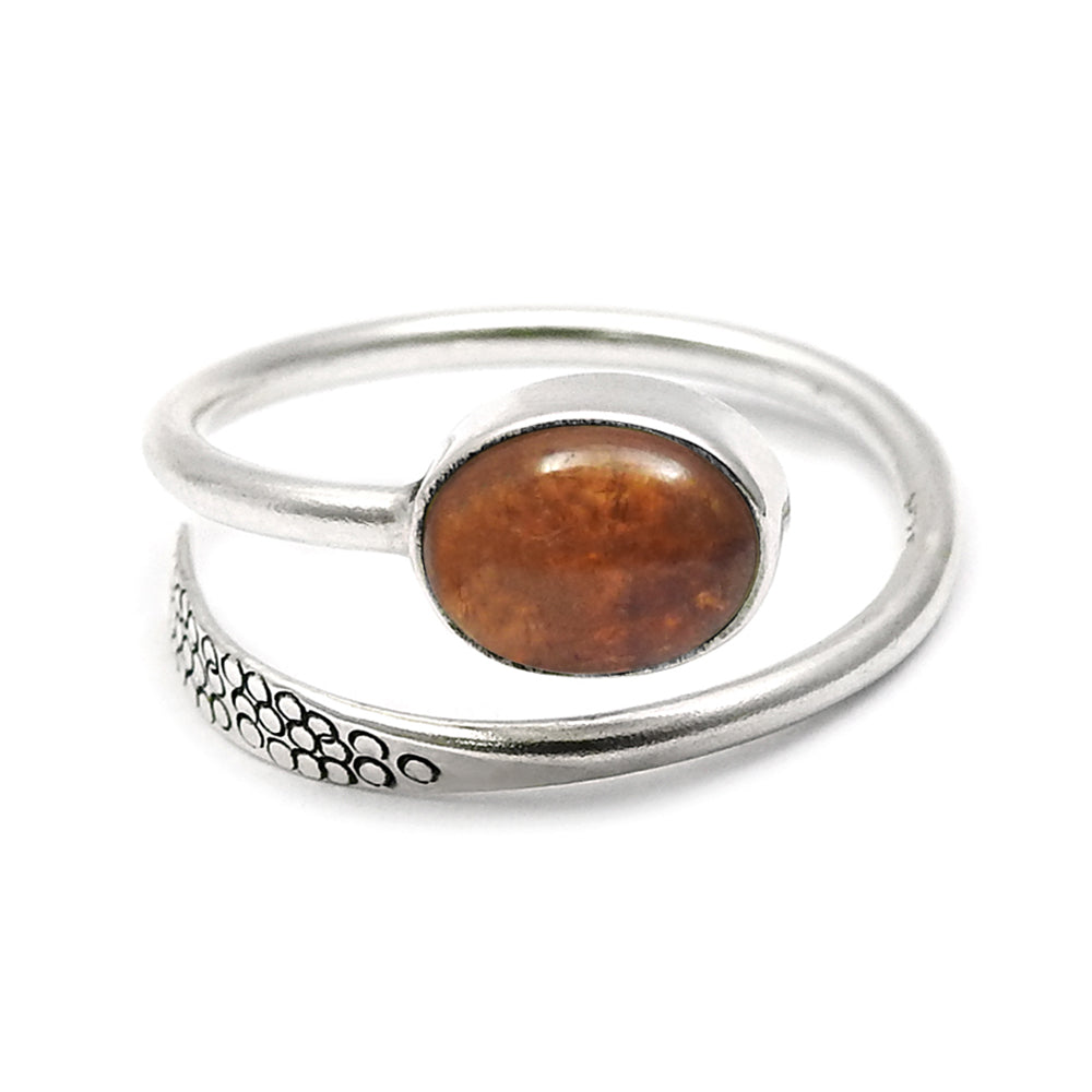 101 Sterling Silver Natural Orange Tourmaline Statement Handmade Bezel Ring