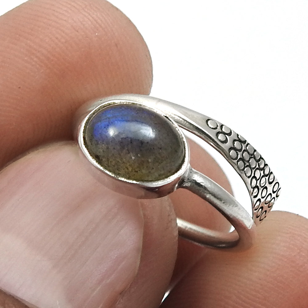 Labradorite Gemstone Sterling Silver Statement Best Friend Gift Boho Ring